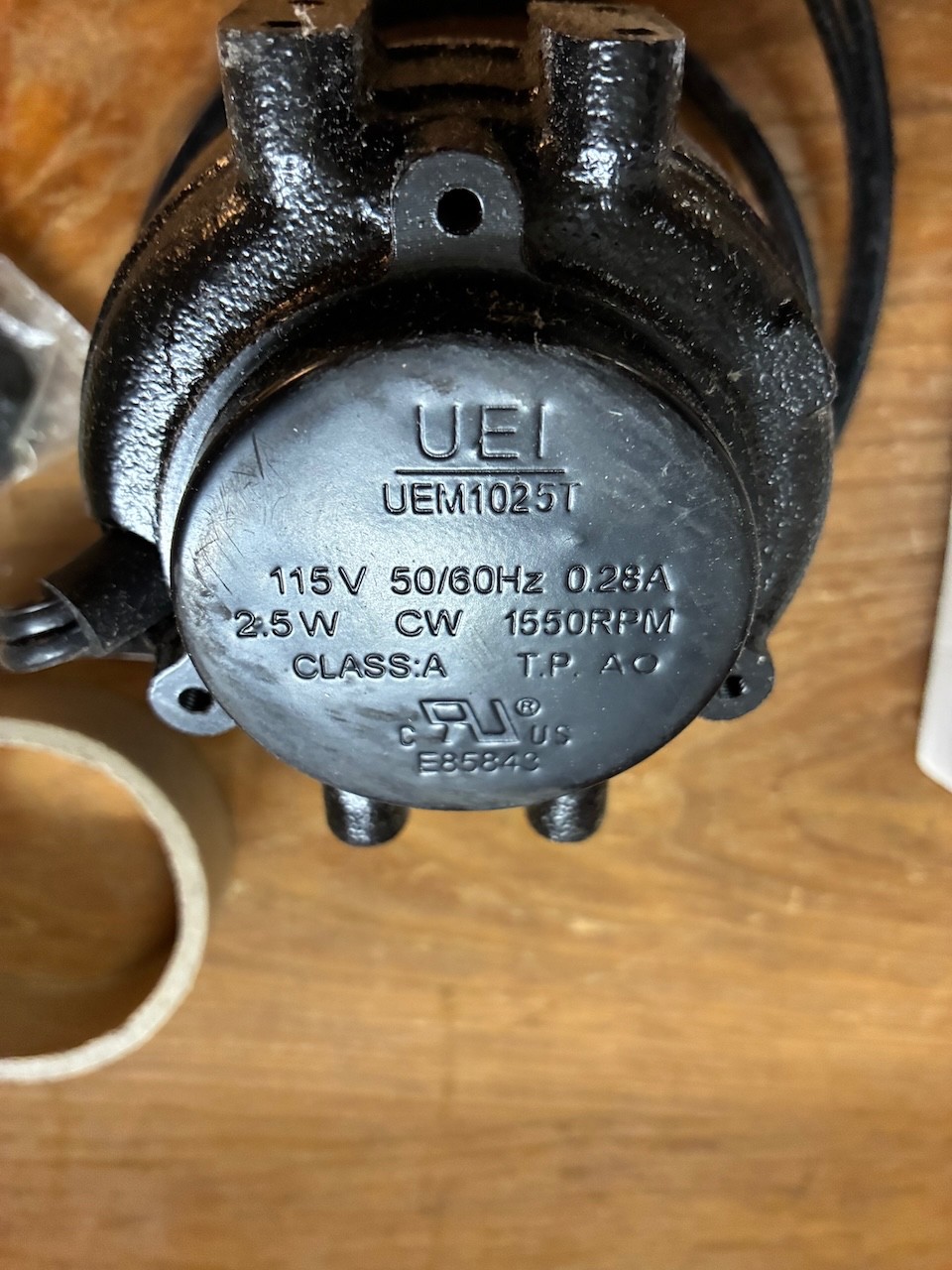UEI TEST INSTRUMENTS UEM1025T 1550 RPM Motor Cast Iron 2.5 Watt 115V