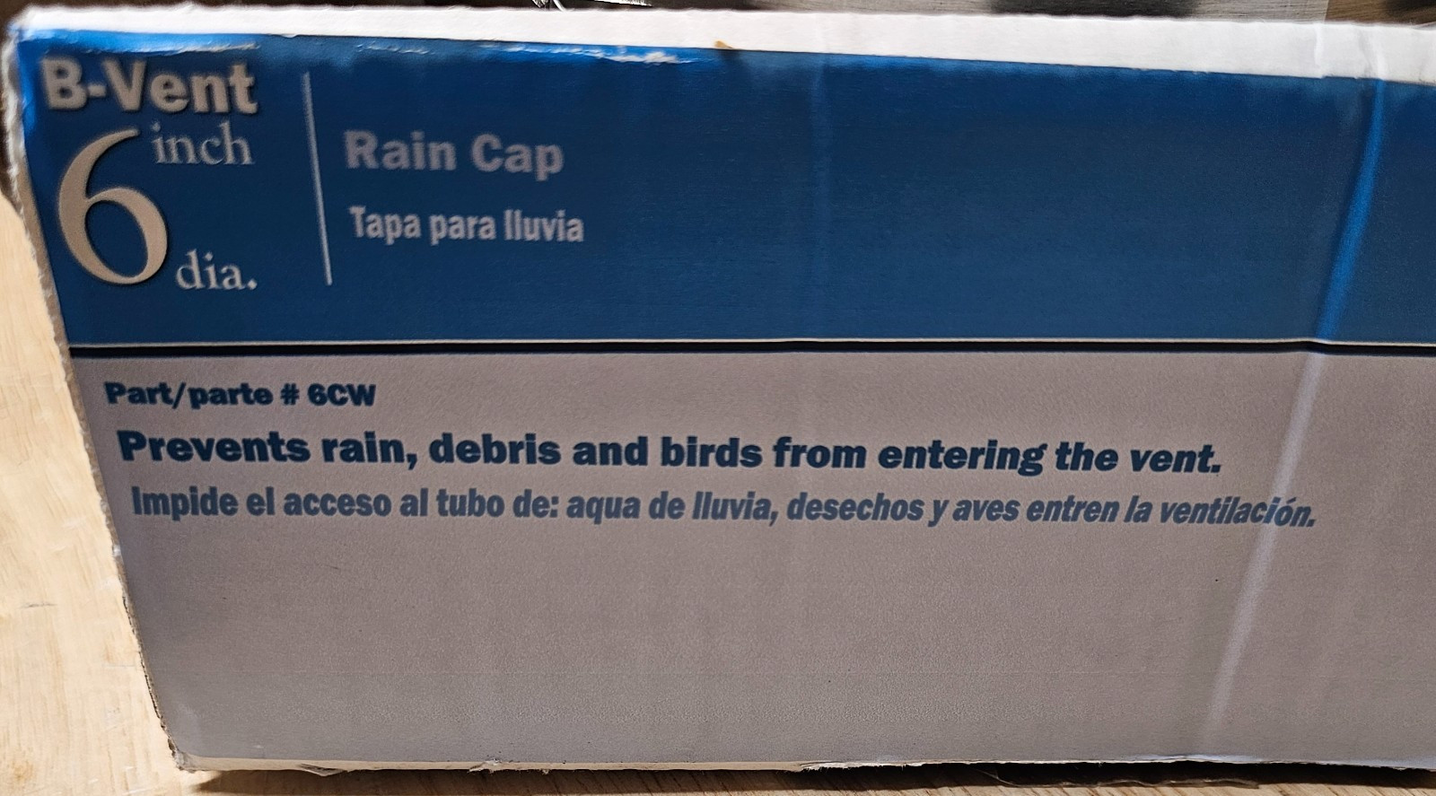 Amerivent 6″ Universal B-Vent Rain Cap 6CWHD Americap UL Listed NEW