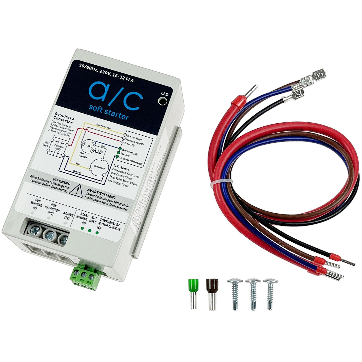 AC Soft Start Kit 16-32A for 4-7 Ton 230V HVAC Air Conditioner Home RV Camper