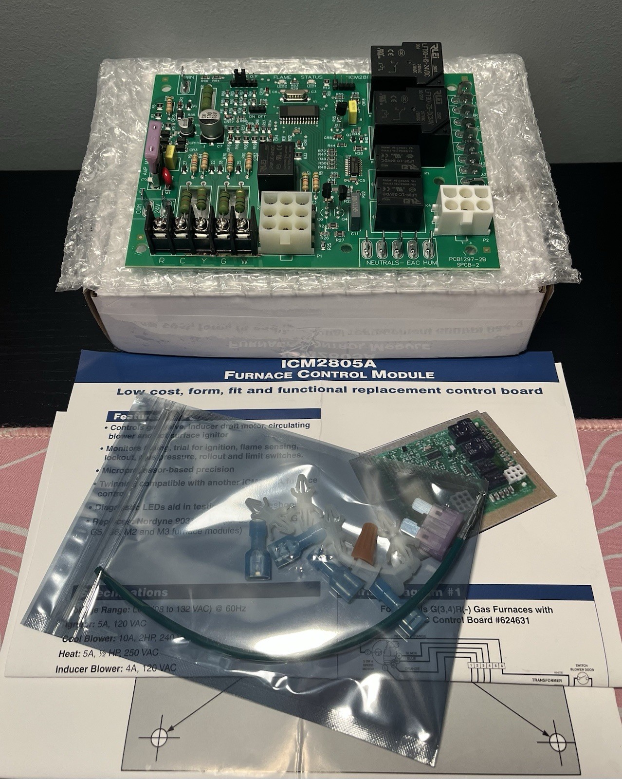 New Upgrade ICM2805A Furnace Control Board Replacement for Nordyne 624631/903106