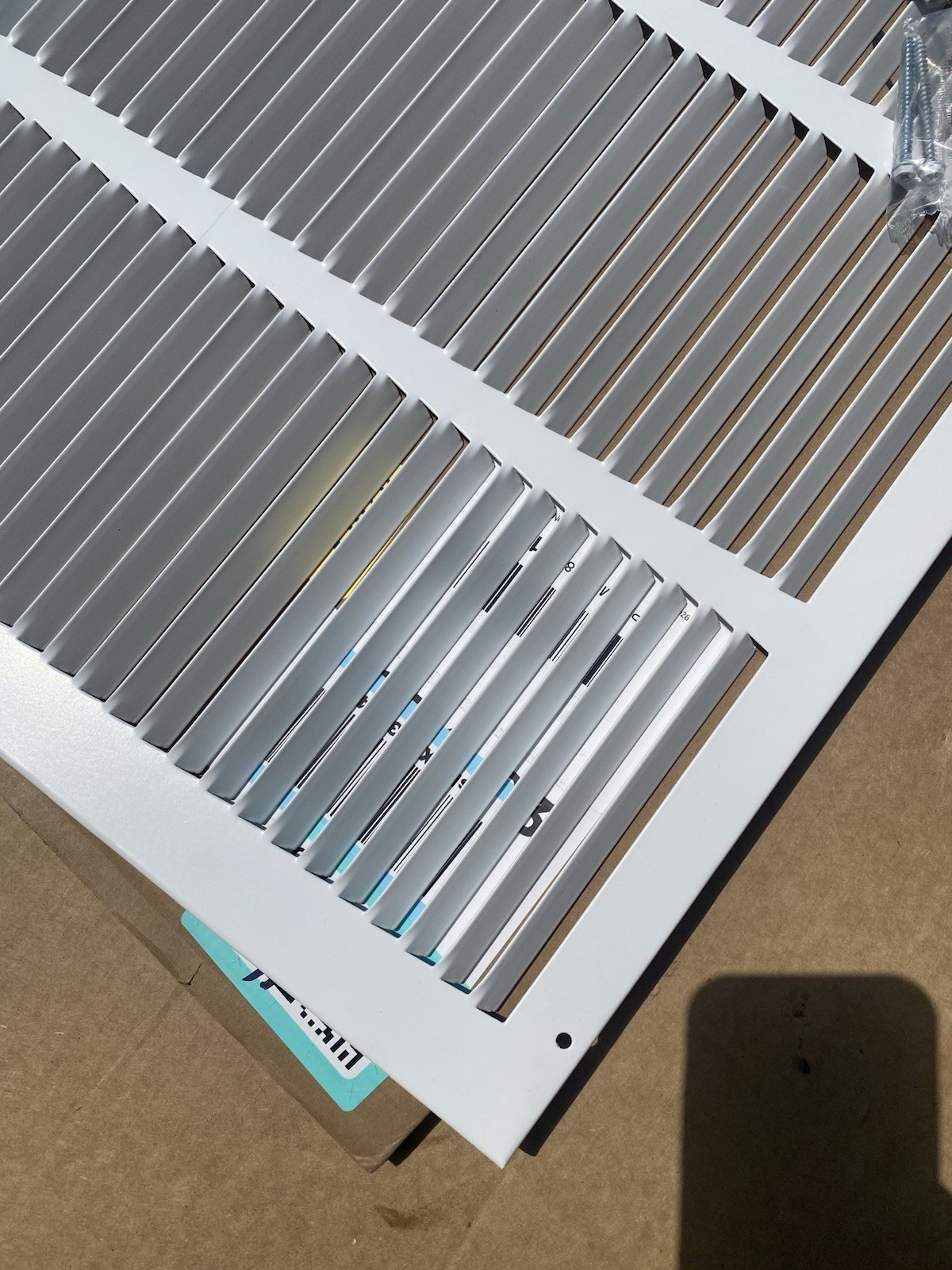 24×18 Flat Stamped Steel Return Air Grille Vent Cover White Duct Opening Handua