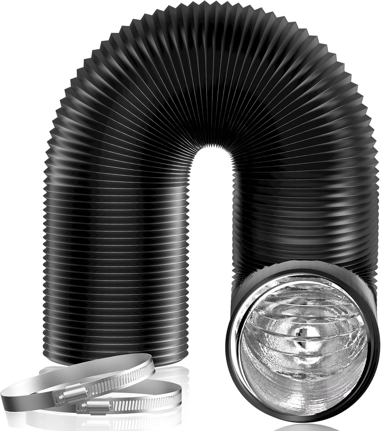 3 inch 16 FT Long Air Ducting, Heavy-Duty Four-Layer Protection Dryer Vent Ho…