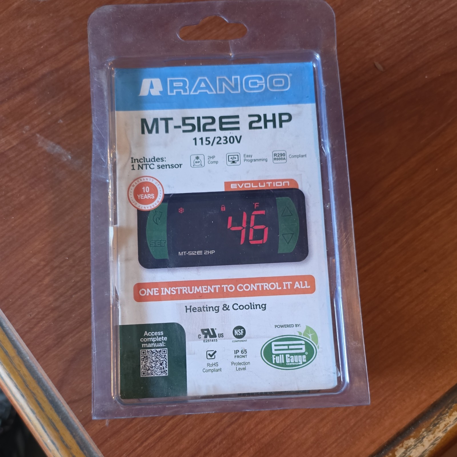 Ranco MT-512E 2HP Heating & Cooling Refrigeration Controller 115/230V NTC
