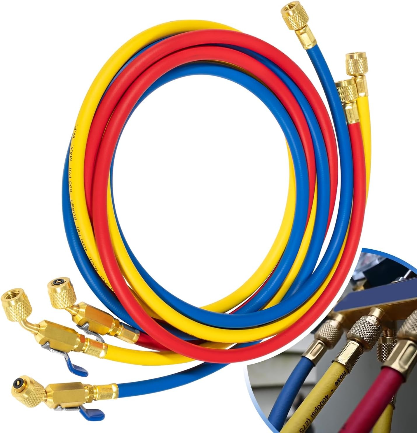 29986 Plus II 1/4″ Hose with Compact Ball Valve End Refrigerant Charging Hose