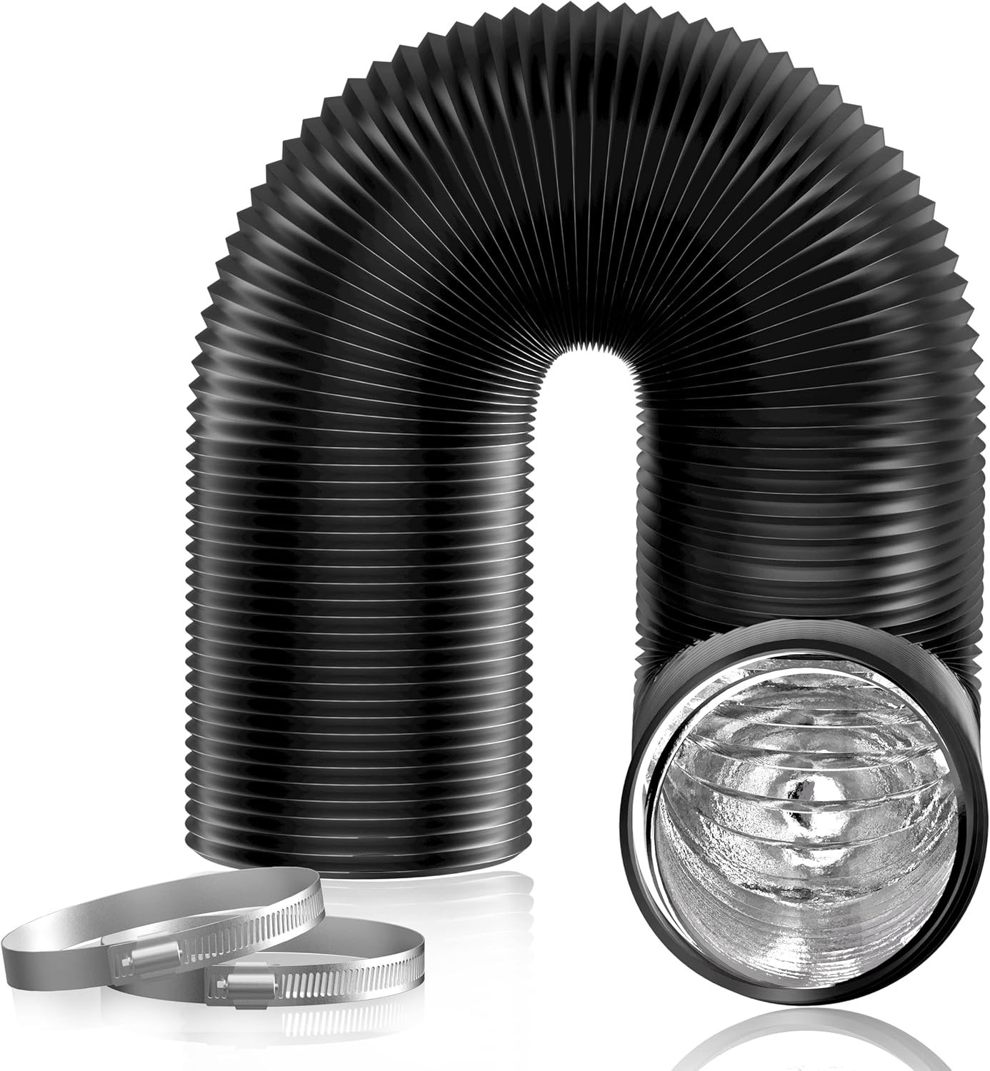 3 inch 16 FT Long Air Ducting, Heavy-Duty Four-Layer Protection Dryer Vent Ho…
