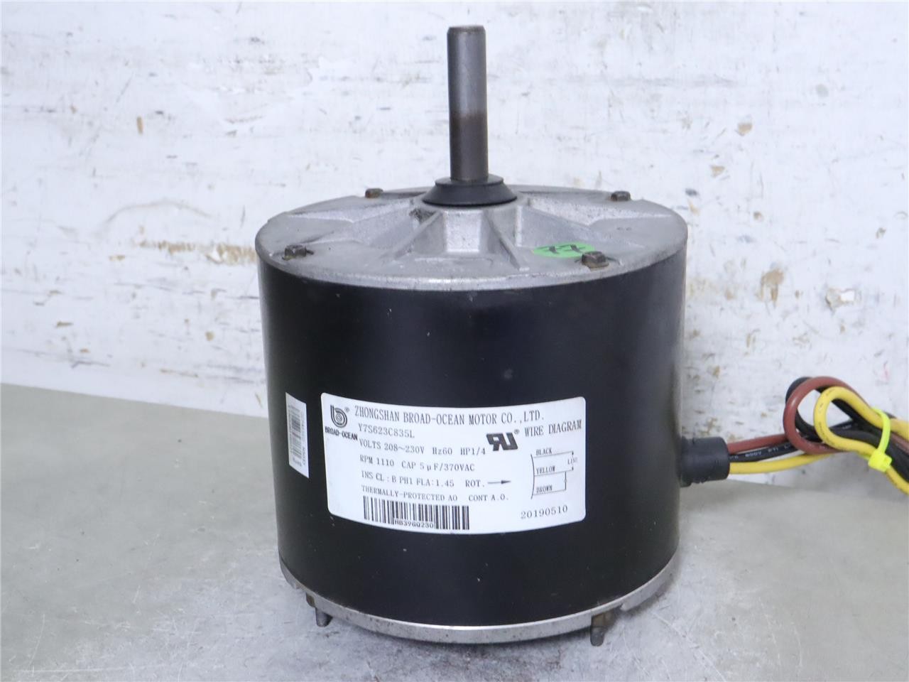 BROAD-OCEAN Y7S623C835L Condenser Fan Motor 1/4HP 1110RPM 208-230V HB39GQ230