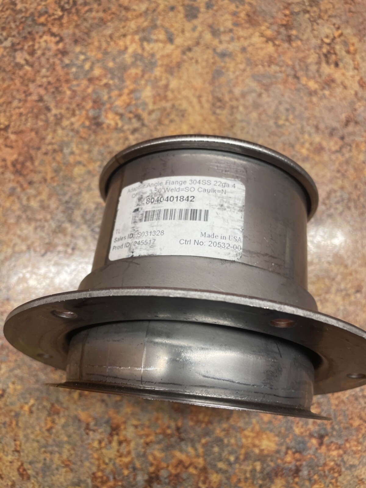 Nordfab 8040401842 Round Angle Flange Adapter 4 In Duct Size 45ZD51