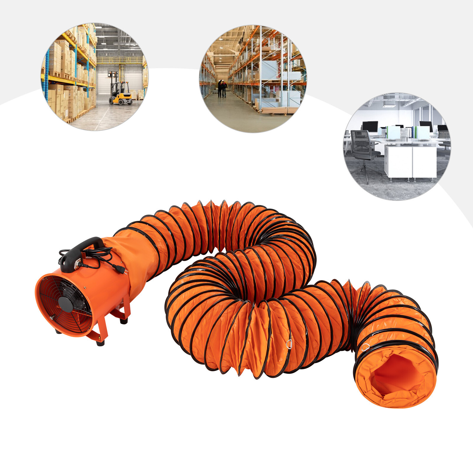 10″ Extractor Fan Blower Duct Hose Ventilator Portable Industrial Air Mover 10m