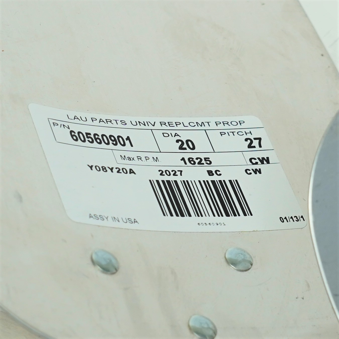 Lau 60560901 20″ Fan Blade CW Rotation 27 Degree Pitch 5 Blades