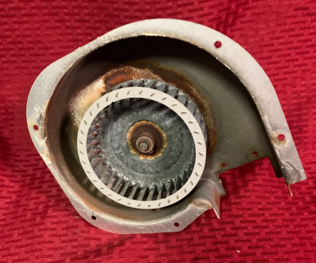 Inducer Blower Motor 70023158 Assembly. Motor, Squirrel cage and housing.