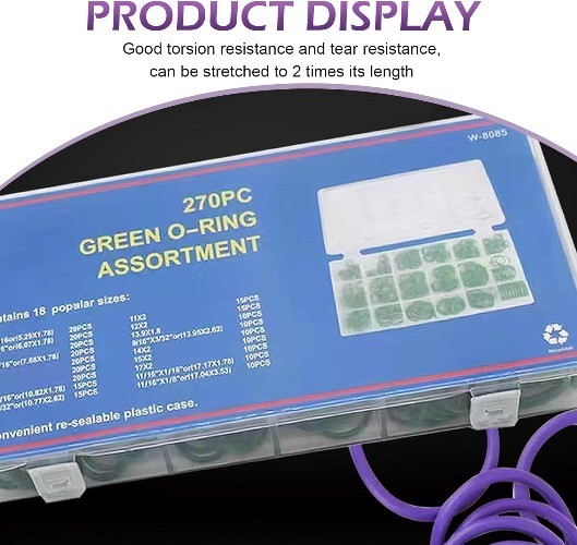 270 PCS Car Air Conditioning Compressor Seal Ring Kits, 18 Sizes Color: Purple