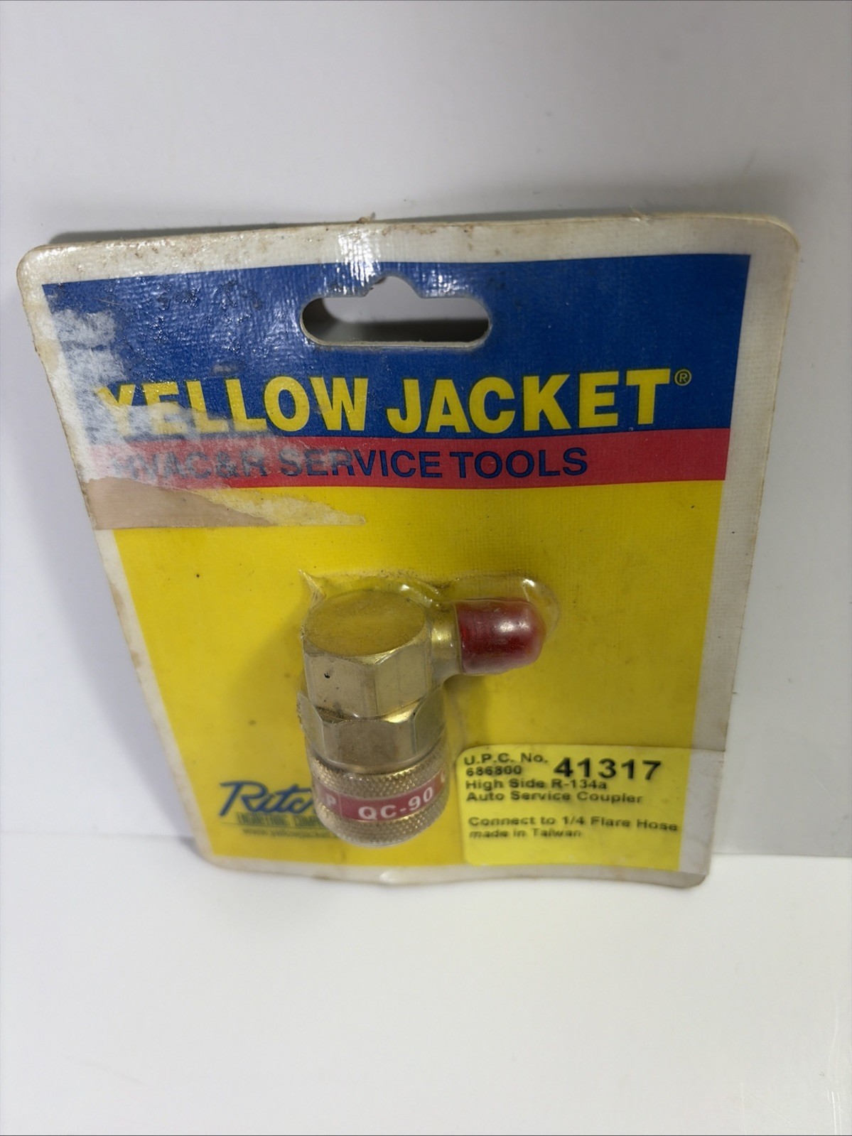 Yellow Jacket 41317 Auto R-134a A/C Coupler, Hi-Side 1/4″ Flare