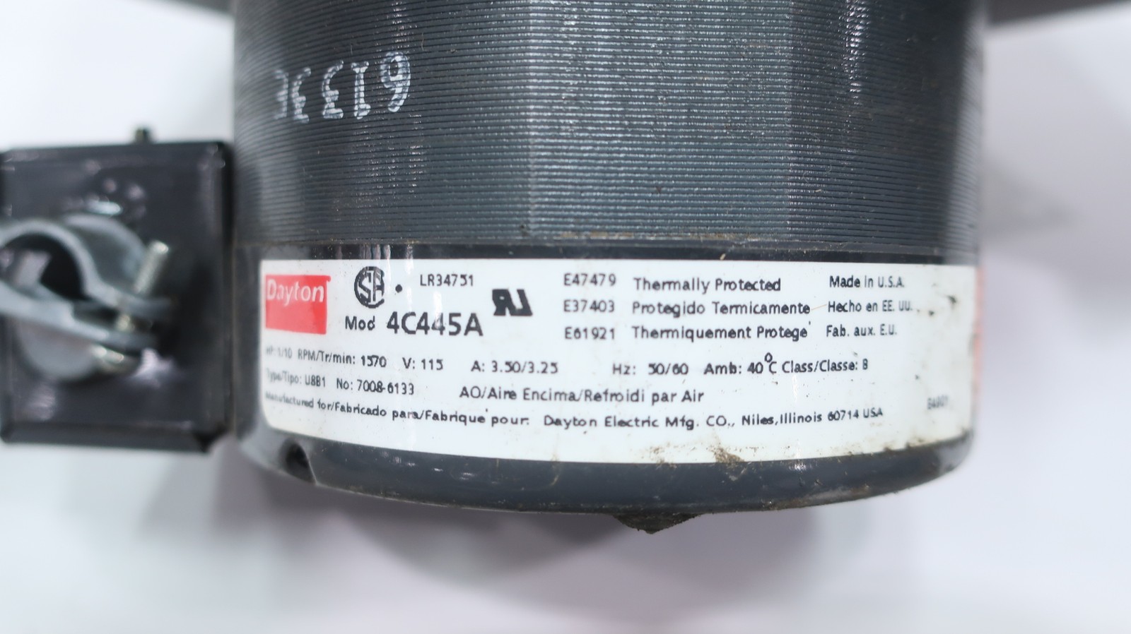 Dayton 4C445A Centrifugal Blower 115v-ac 1570rpm 0.1hp