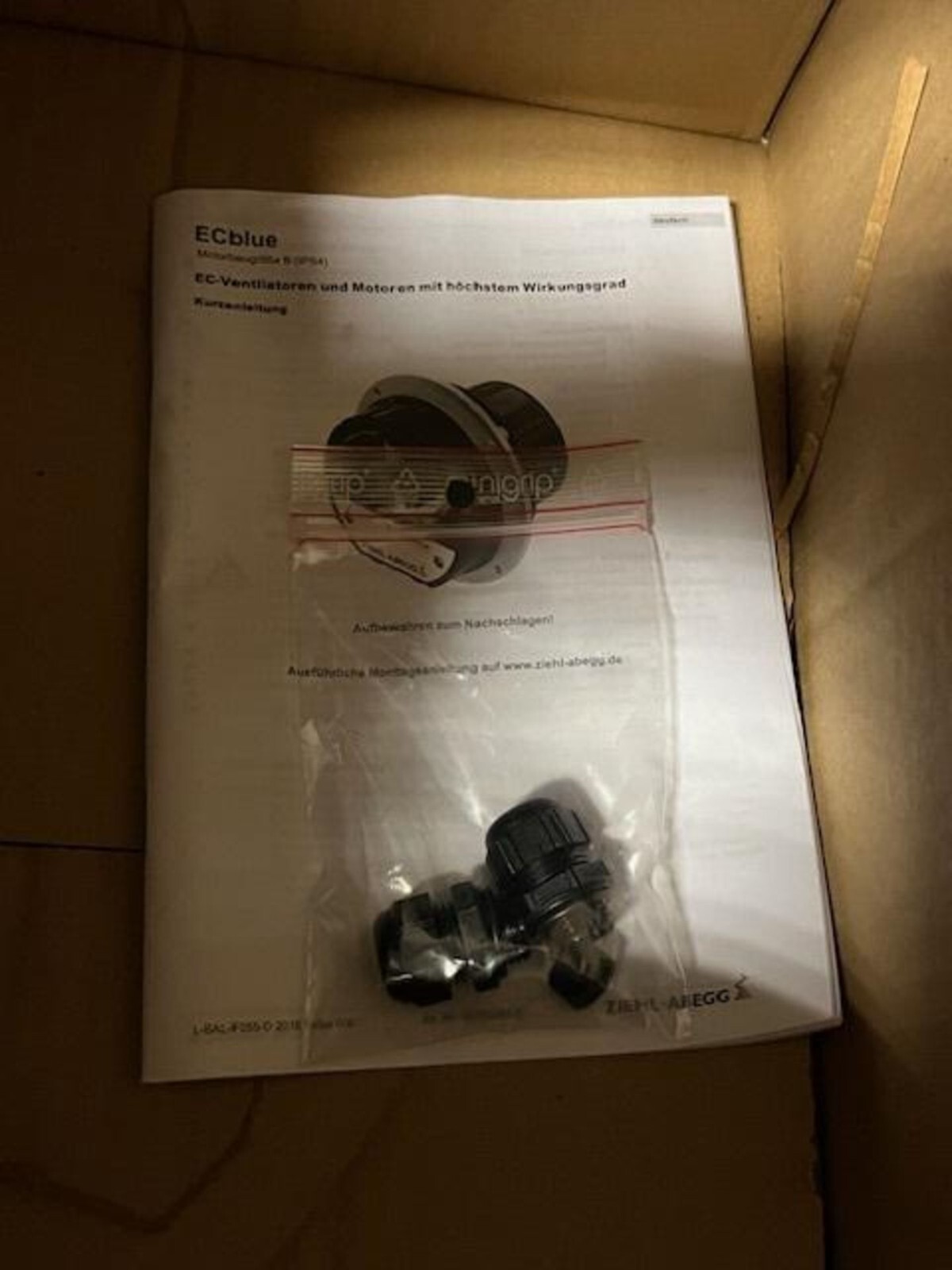 4 Units Ziehl-Abegg RH35V-6IK.BD.VR EC 110V or 240 VAC, Centrifugal Fan, Germany