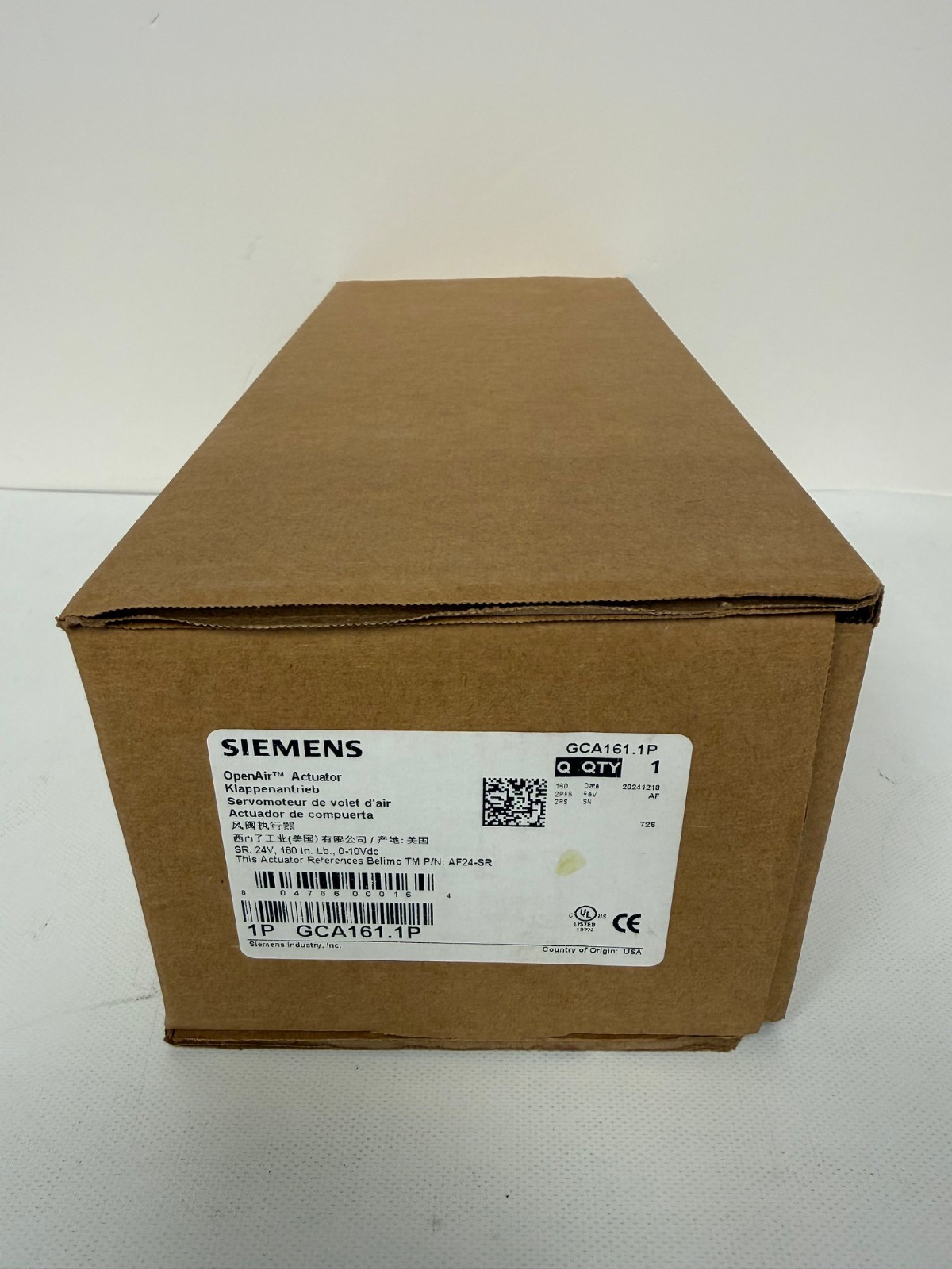 SIEMENS GCA161.1P OPENAIR ACTUATOR SR 24V 160IN LBS 0-10VDC NEW OPEN BOX