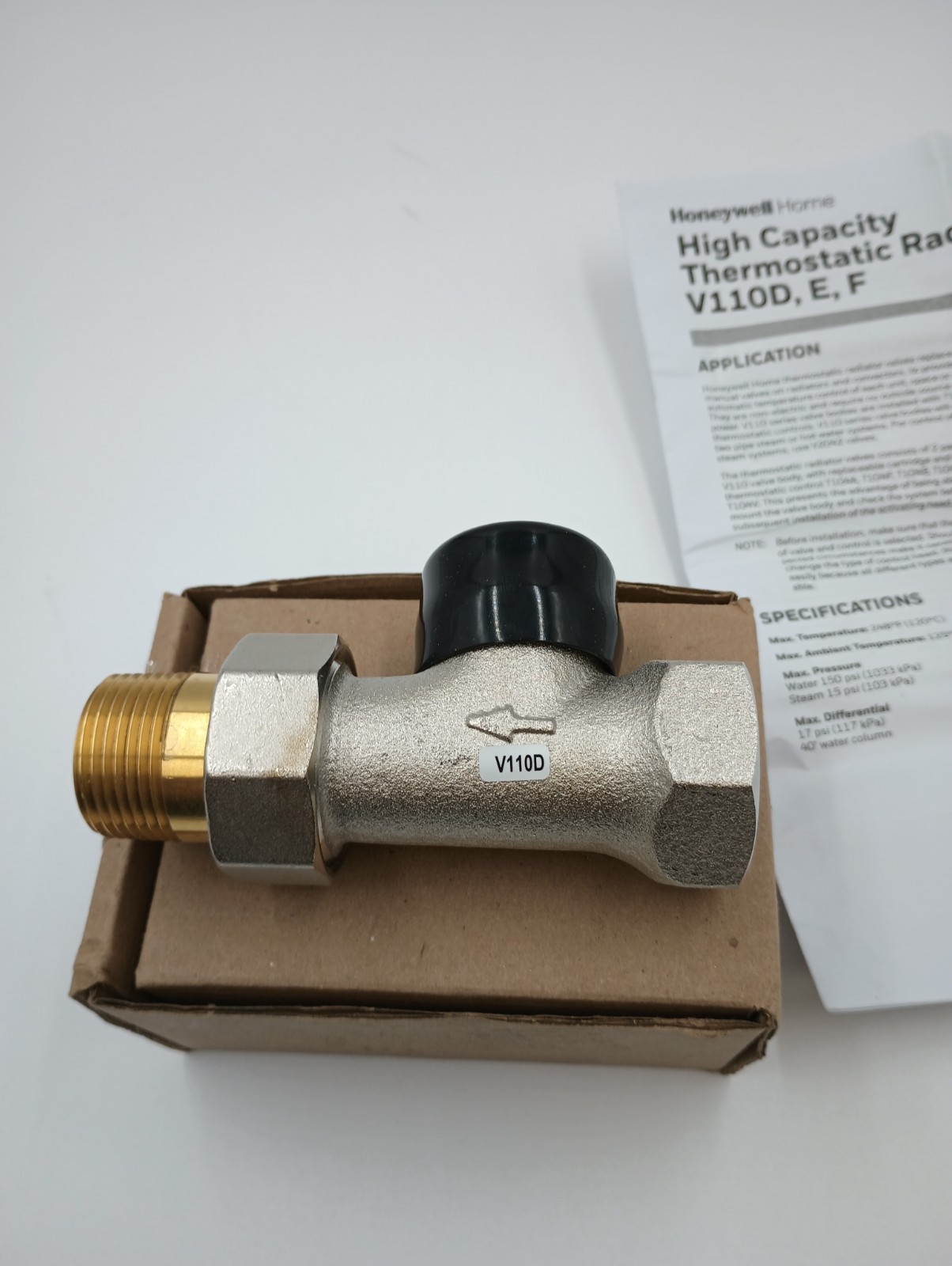 HONEYWELL V110D1016 THERMOSTATIC 1″ STRAIGHT VALVE FOR HIGH CAPACITY RADIATOR