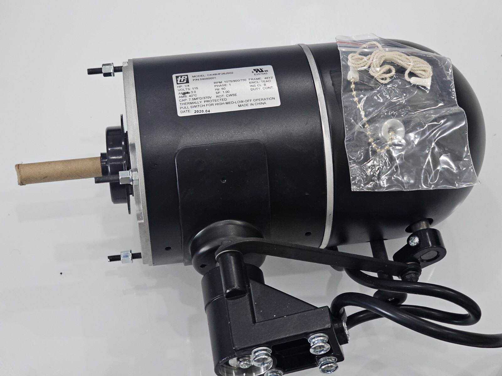 NEW TPI 1/4 HP MOTOR FOR FIXED INDUSTRIAL FANS 7900/6800CFM RPM 1075/900/750