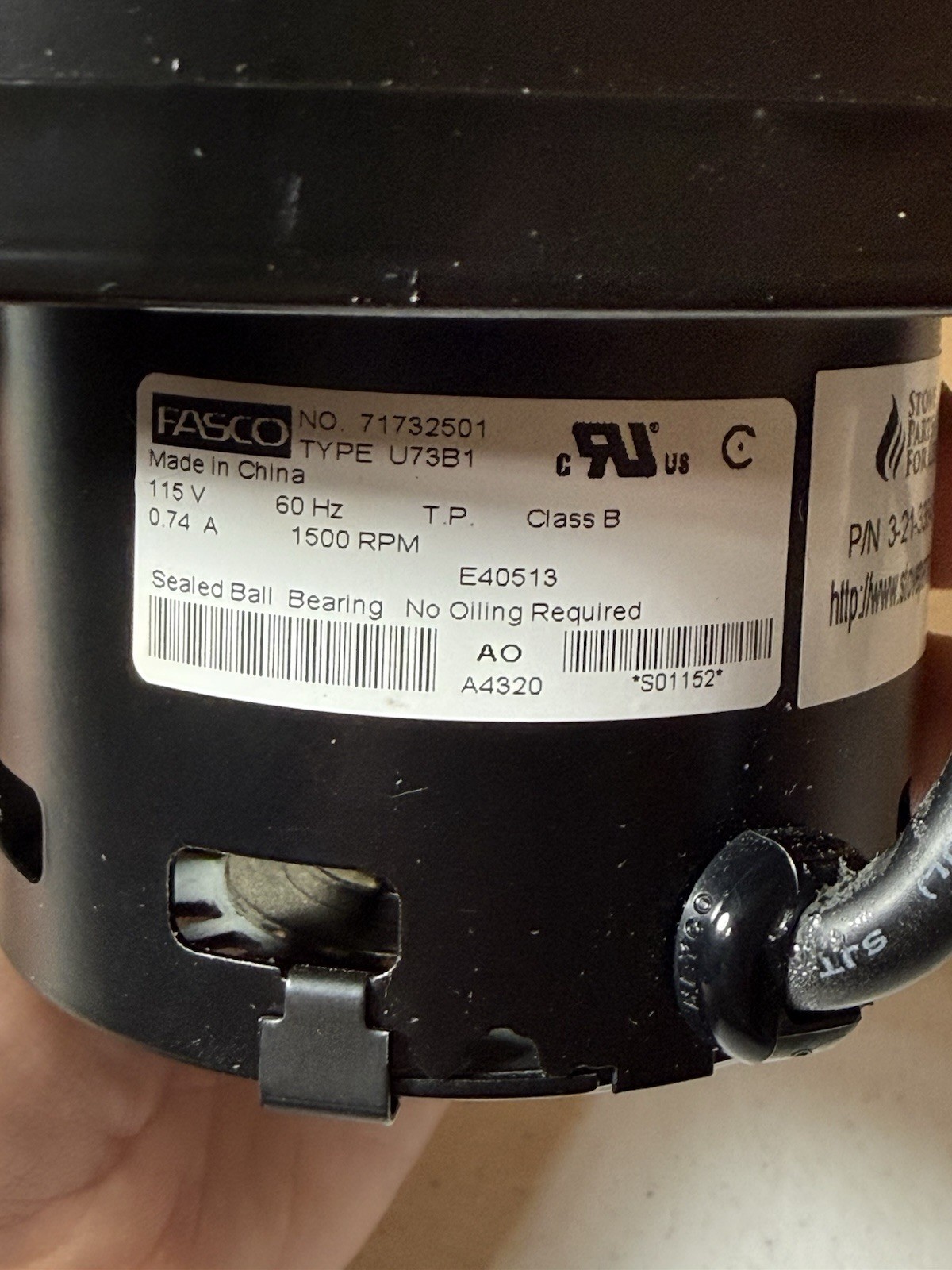 FASCO Draft Inducer Blower Motor Assembly Pellet Stove 71732501 U73B1 New