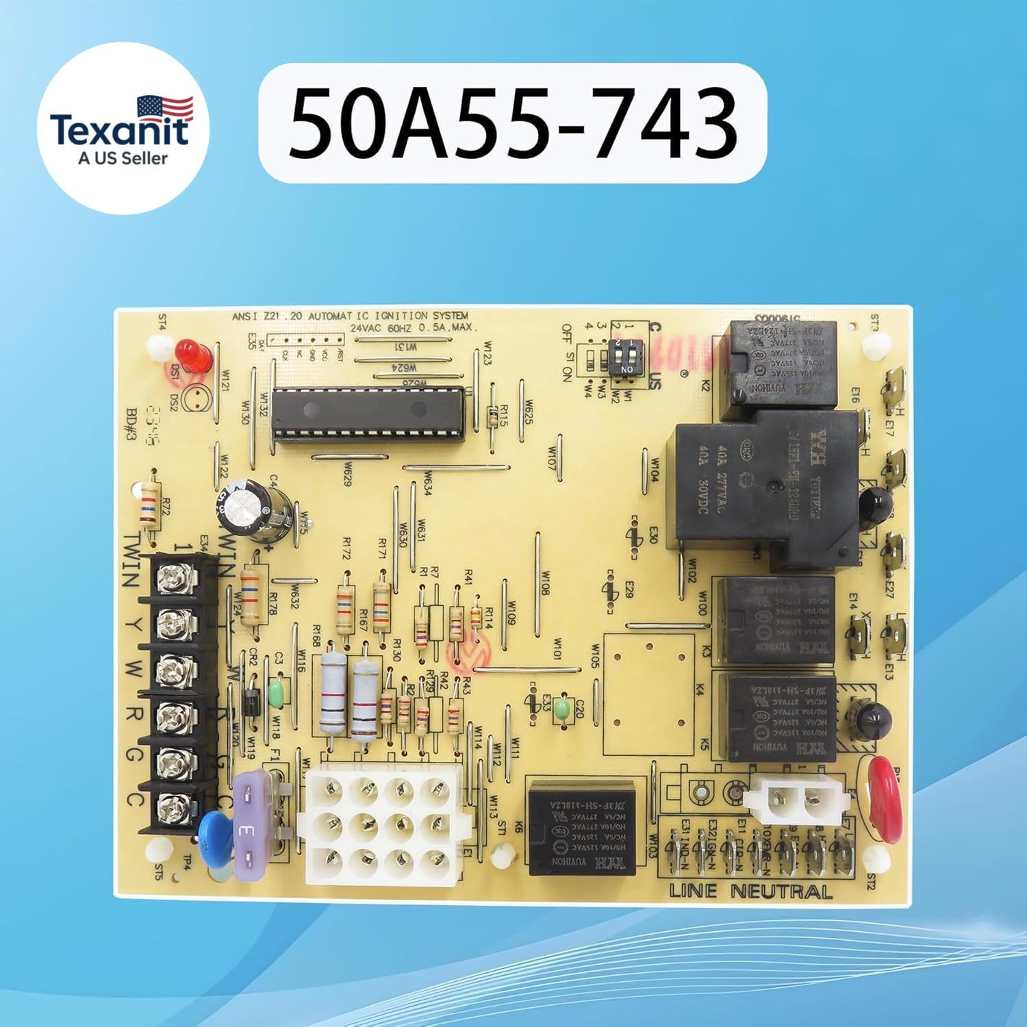 Furnace Control Board 50A55-743,Replacement for Amana/Goodman Furnace Control Ci