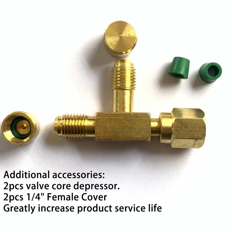 Adapter Refrigeration with Swivel Connector 1/4″ Valves Quick Coupler Access Tee