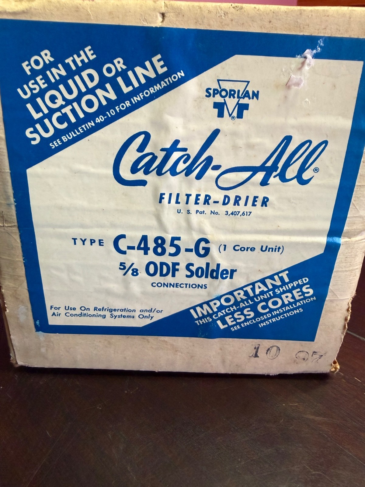 Sporlan C-485-G Catch-All Refrigerant Filter Drier 5/8″ ODF Solder
