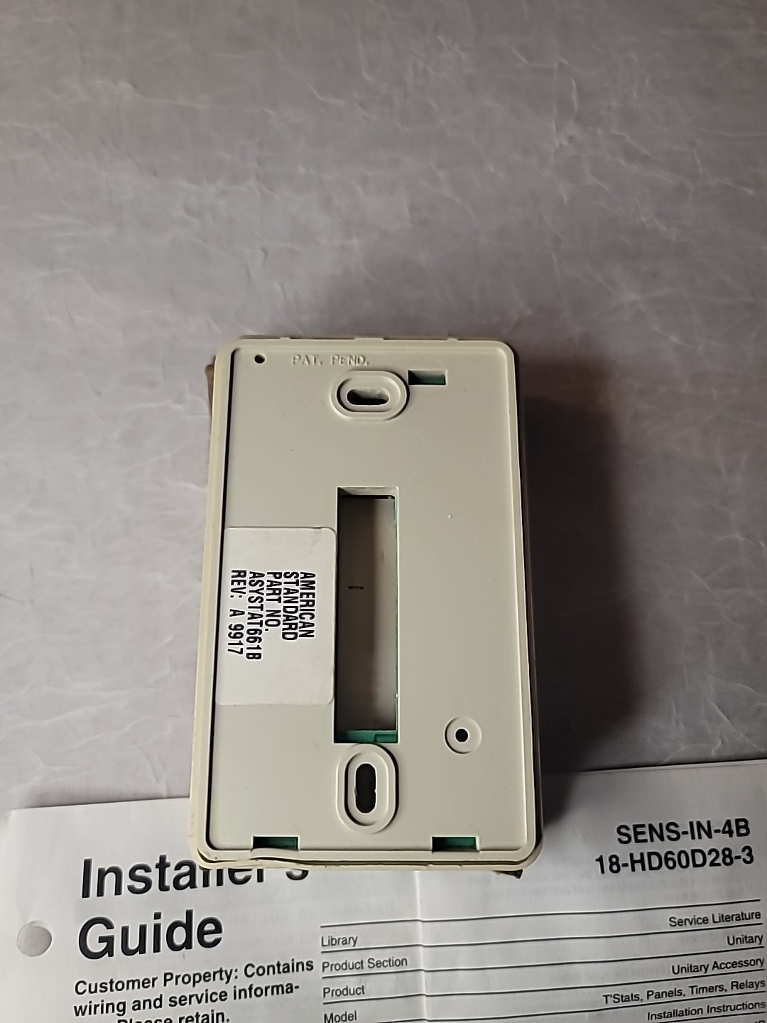 American Standard Zone Sensor ASYSTAT661B/BAYSENS006B