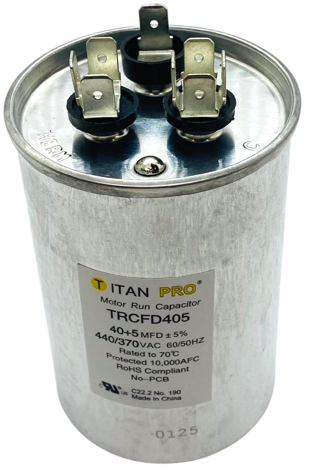 Titan Pro TRCFD405 Run Capacitor 40+5 MFD 440/370V