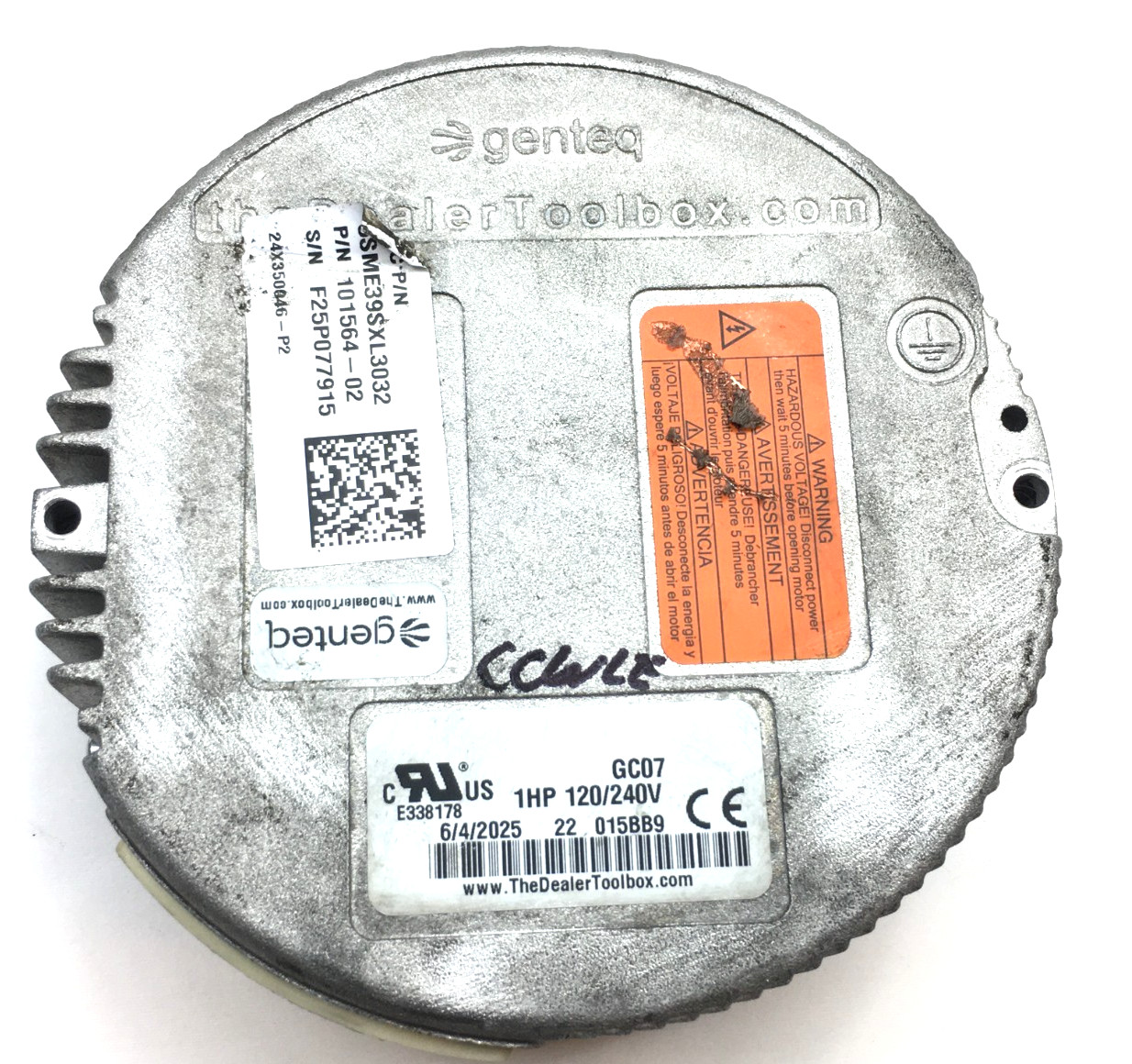 Genteq GC07 1HP 240V Module only for 5SME39SXL3032 101564-02 CCWLE rot used J128