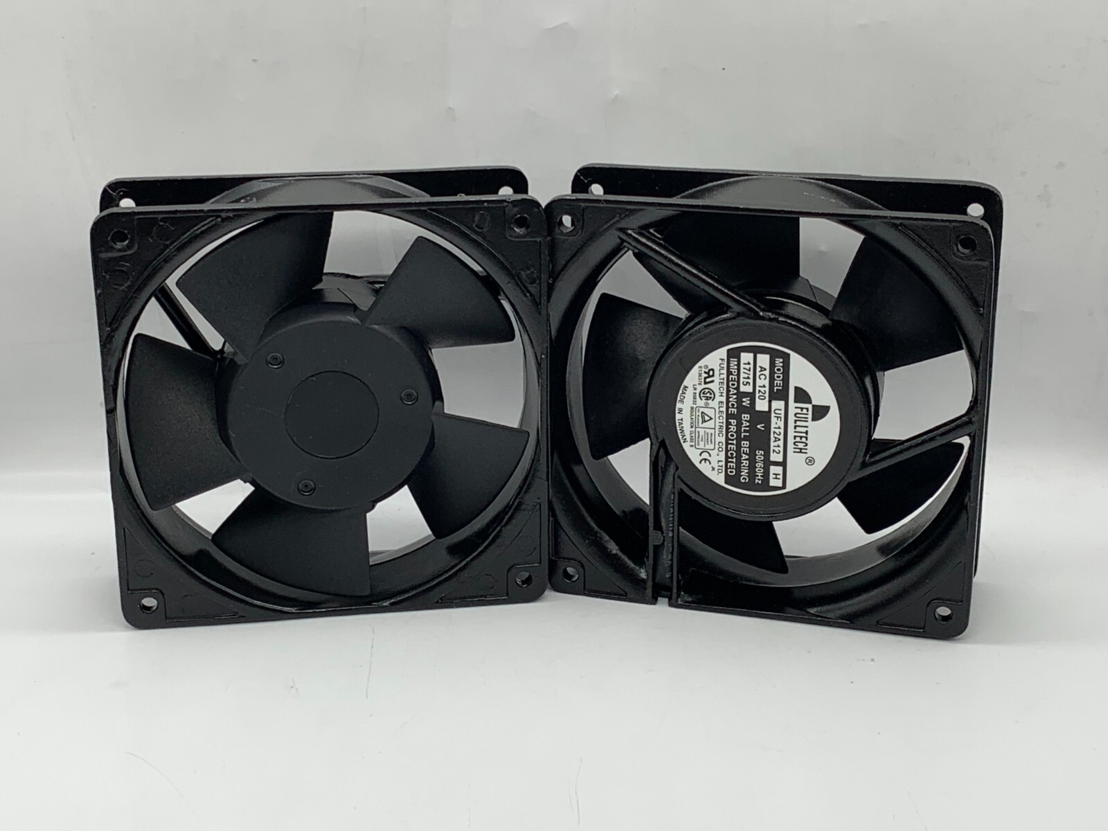 2X PCS FullTech UF-12A12 H Fan 120mm 120VAC 50/60HZ 17/15W Ball Bearing 2-Pin