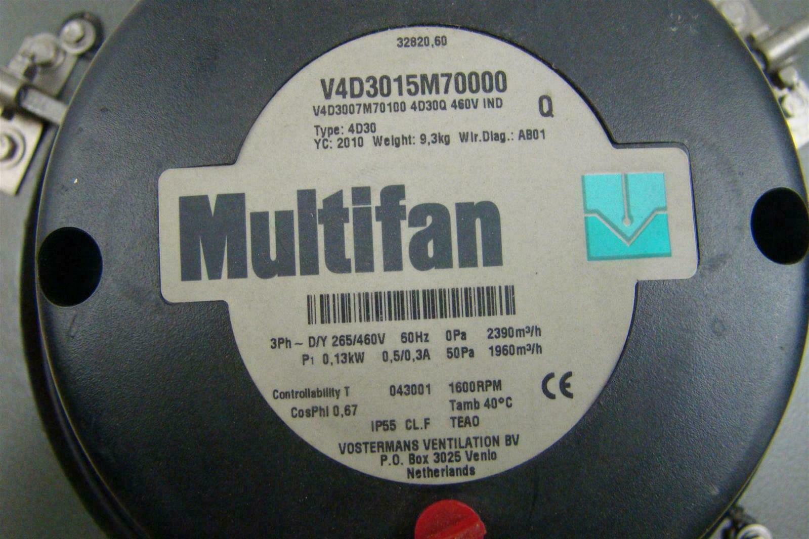 Multifan 12″ Exhaust Fan 265/460v 3PH 4D30, V4D3015M70000
