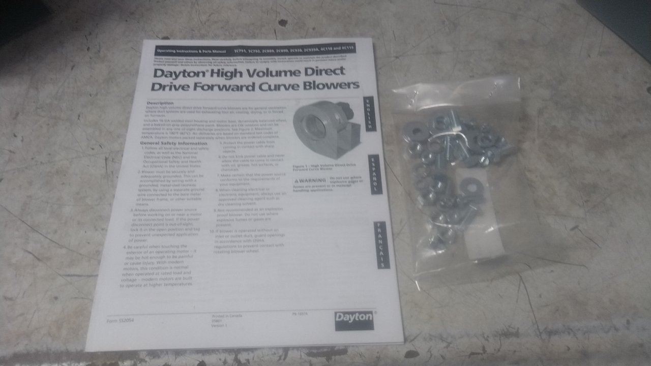Dayton 1C792 7-3/4 In Wheel Diameter Steel Blower w/out Motor