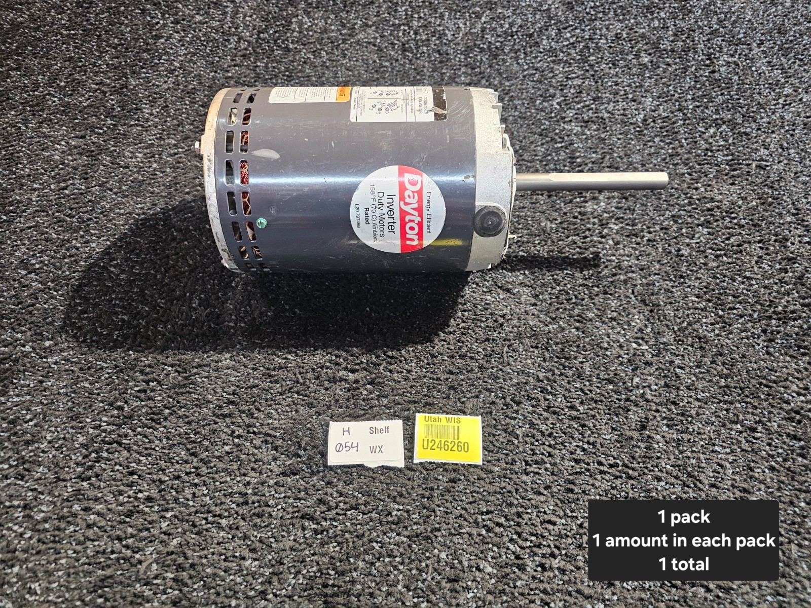 Dayton 24PR72 Condenser Fan Motor, 1 HP, 1140 rpm, 60 Hz 1 Speed, T-Stat 3 Phase