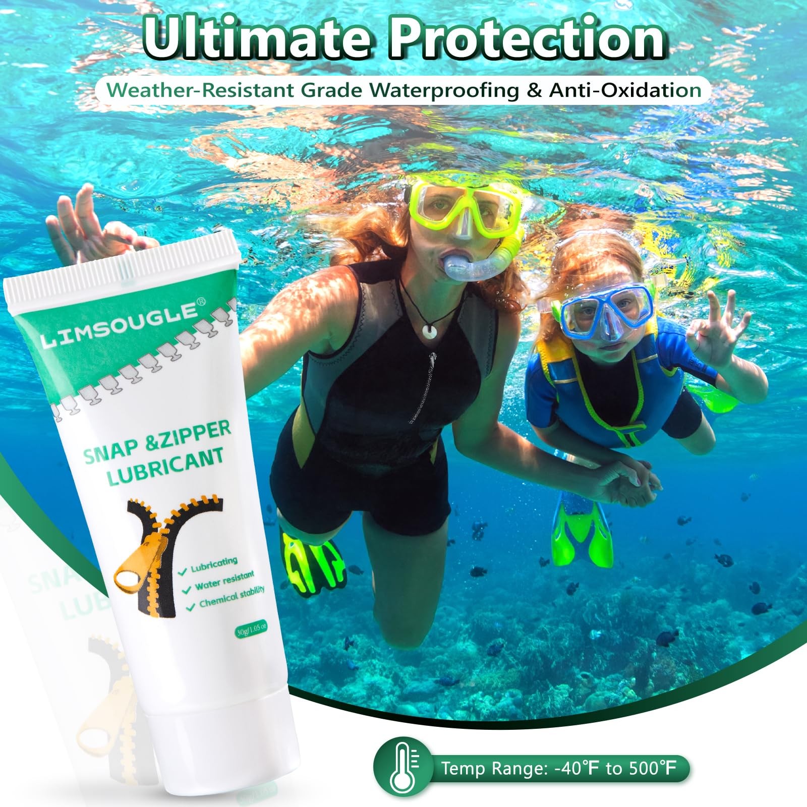 LIMSOUGLE Zipper Lubricant for Plastic & Metal – Non-Staining Lube 1-PACK