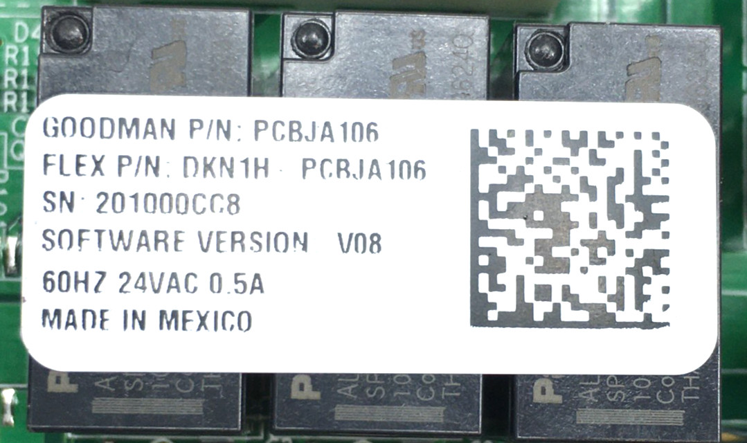 Goodman PCBJA106 V08 Air Handler Control Board FS CDG-GRB0001-A used #P43