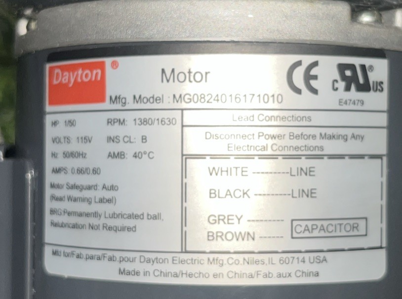 Dayton 1Tdp9 Rectangular Oem Blower, 1650 Rpm, 1 Phase, Direct Drive, Steel 1 3C