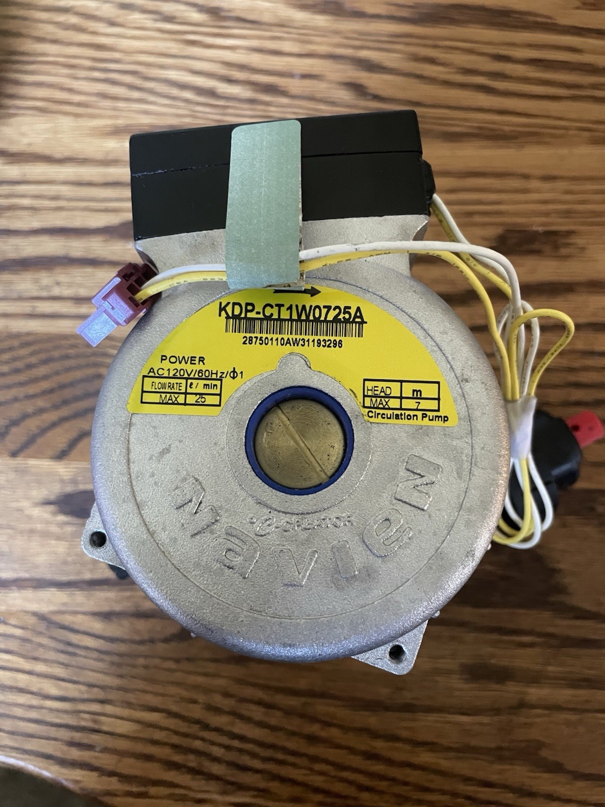 Navien #30000456B, KDP-CT1W0725A Circulator Pump. Used Less Than A Year.
