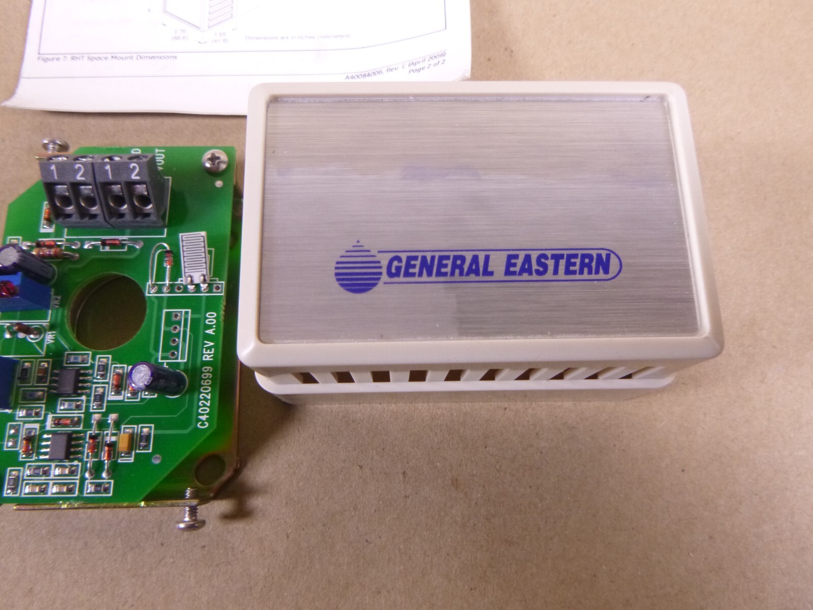 General Eastern RH-3-V-S Relative Humidity Transmitter, +/-3% RH, 0 – 5 Vdc