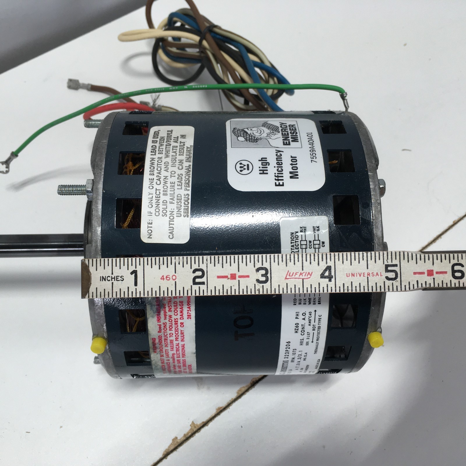 Sid Harvey A.O. Smith 323P206 Blower Motor 3 Spd 1/2HP 1075RPM 115V 7.3 A