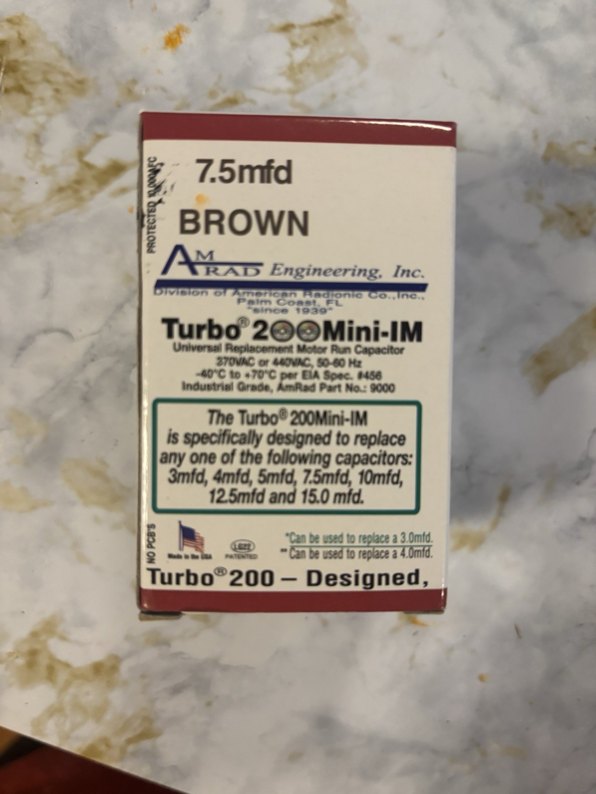 AmRad Turbo 200 Mini IM IBM Universal Replacement Indoor Motor Run Capacitor