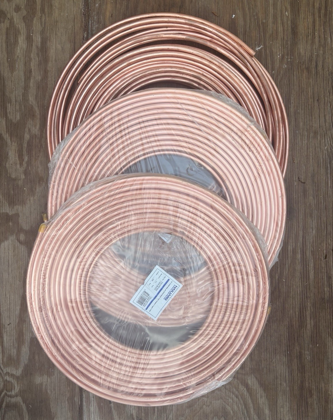 HAILIANG Seamless Copper Coil 3/8 in x 100 ft Round HVAC V-HLR-100-0375