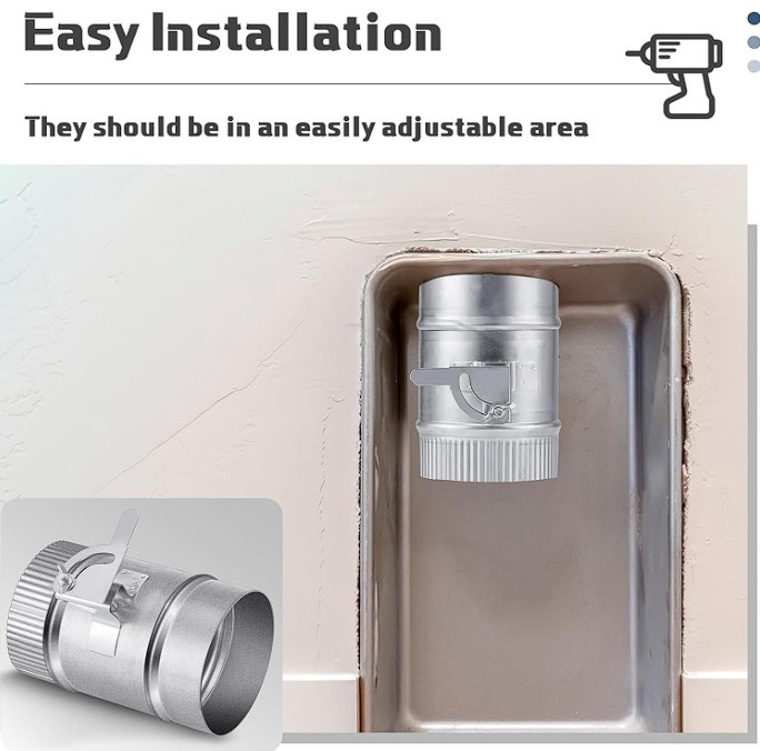 4 Inch Backdraft Damper Manual Volume Control with Galvanized Sleeve for HVAC