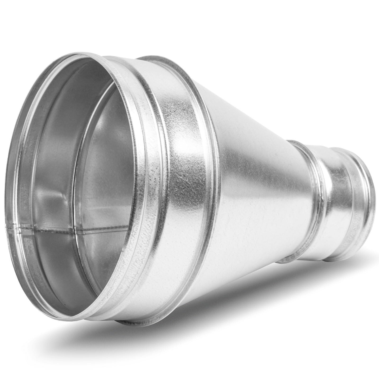 8″ to 4″ Inch Ventilation Duct Reducer – Galvanized Steel Round Connector – D…