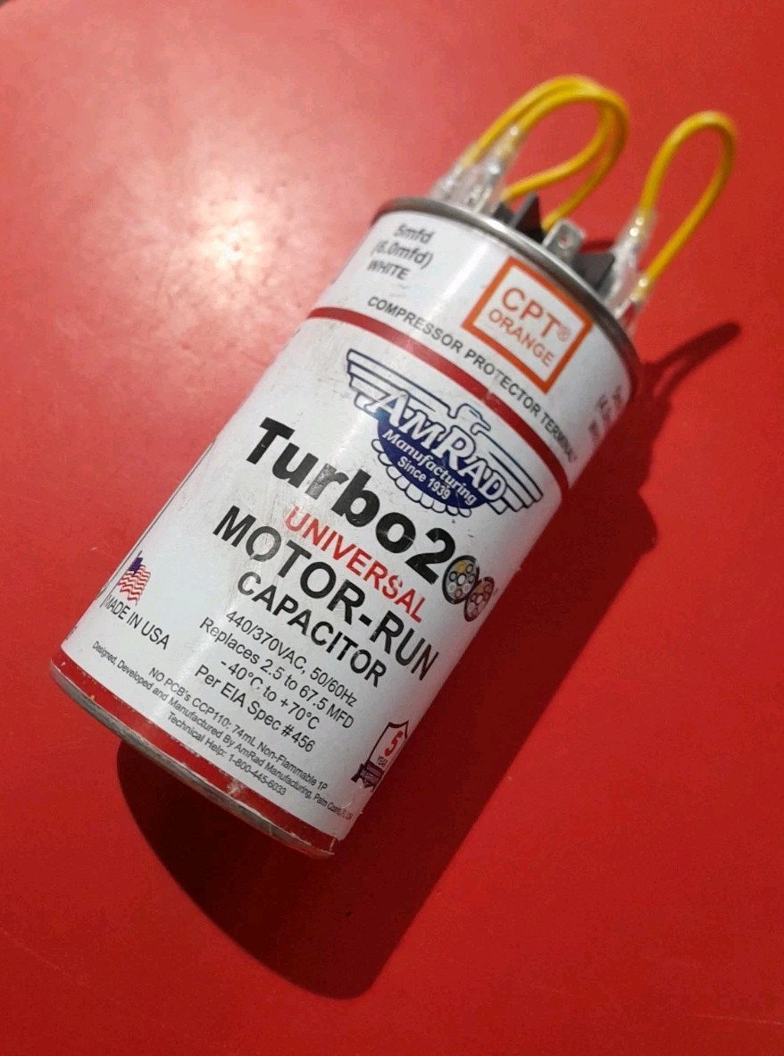 2 – AMRAD Turbo200 UNIVERSAL MOTOR – RUN CAPACITORS…good used with jumpers