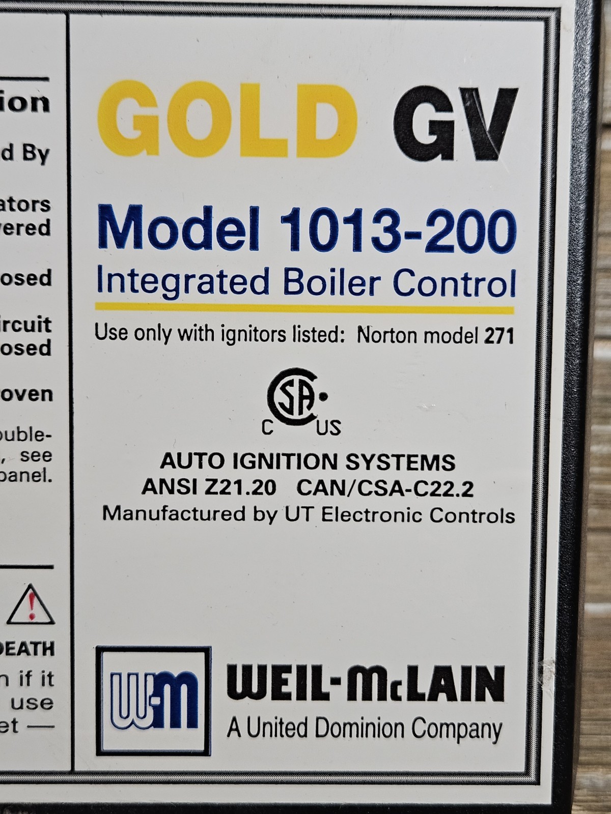 Weil McLain 1013-200 Gold GV Integrated Boiler Control Circuit Board 511-330-088