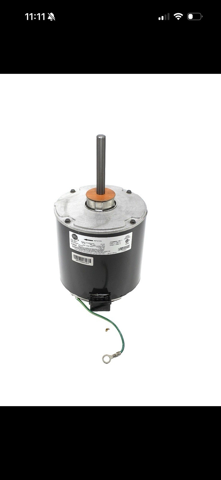 US Motors 27J3001 Fan Motor, 1/2 HP, 208/230v, 1PH, 1075 RPM