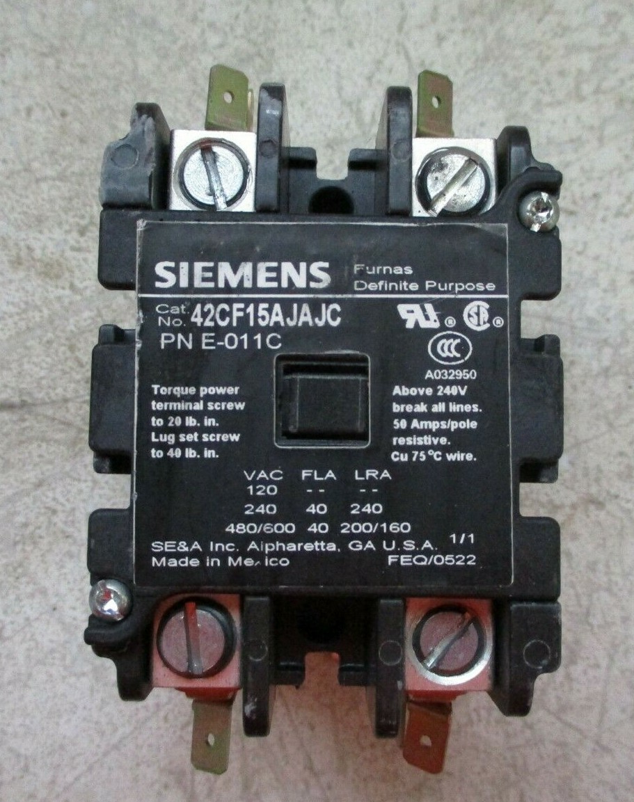 Emerson Liebert E-011C Siemens 42CF15AJAJC Contactor 24V Coil USED FREE SHIPPING