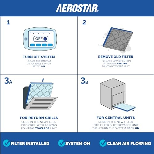 Aerostar 20x20x1 MERV 13 Air Filter, 6 Count, ACTUAL SIZE 6 PACK, 13