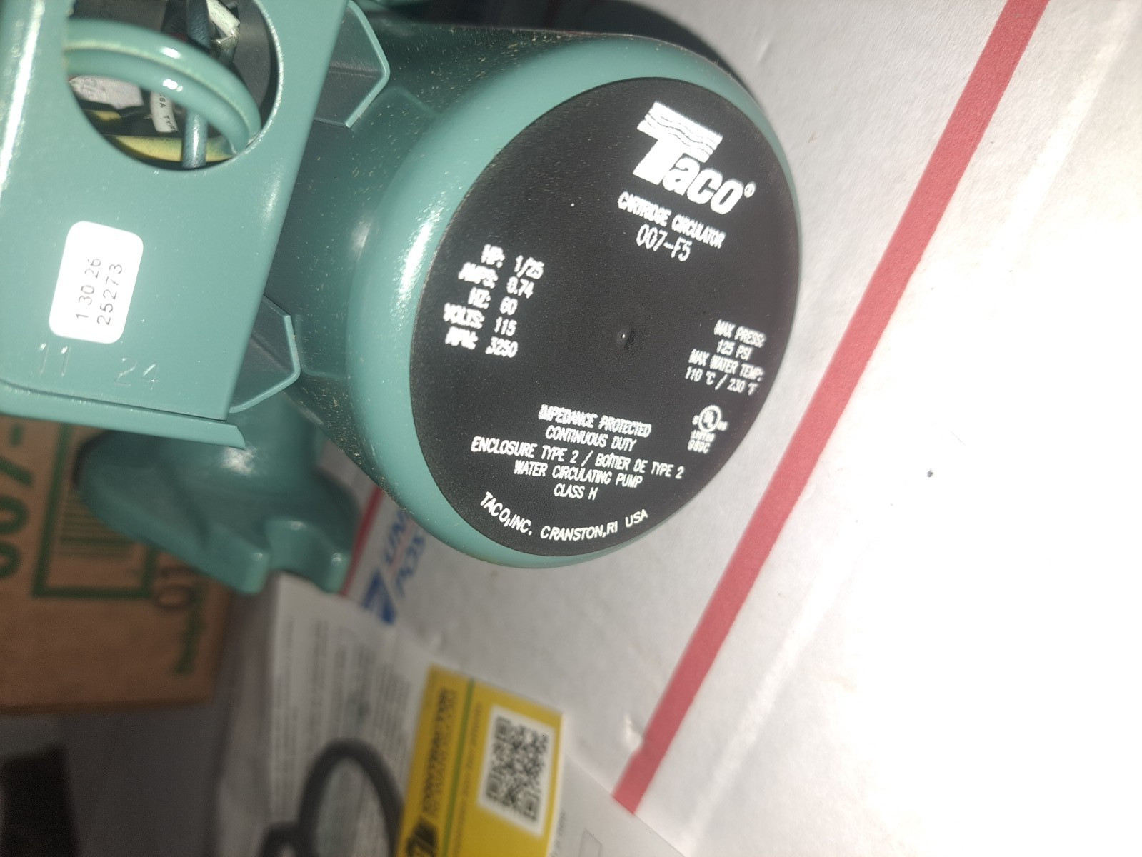 NEW TACO 007-F5 CARTRIDGE CIRCULATOR PUMP – 2026 Model F4 F3