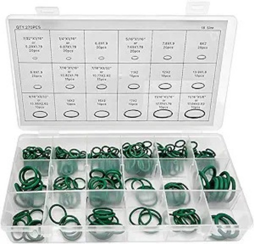 270PCS O-Ring Kit, 18 Sizes Vehicle Compressor Fluorine Rubber O-Ring Assortment