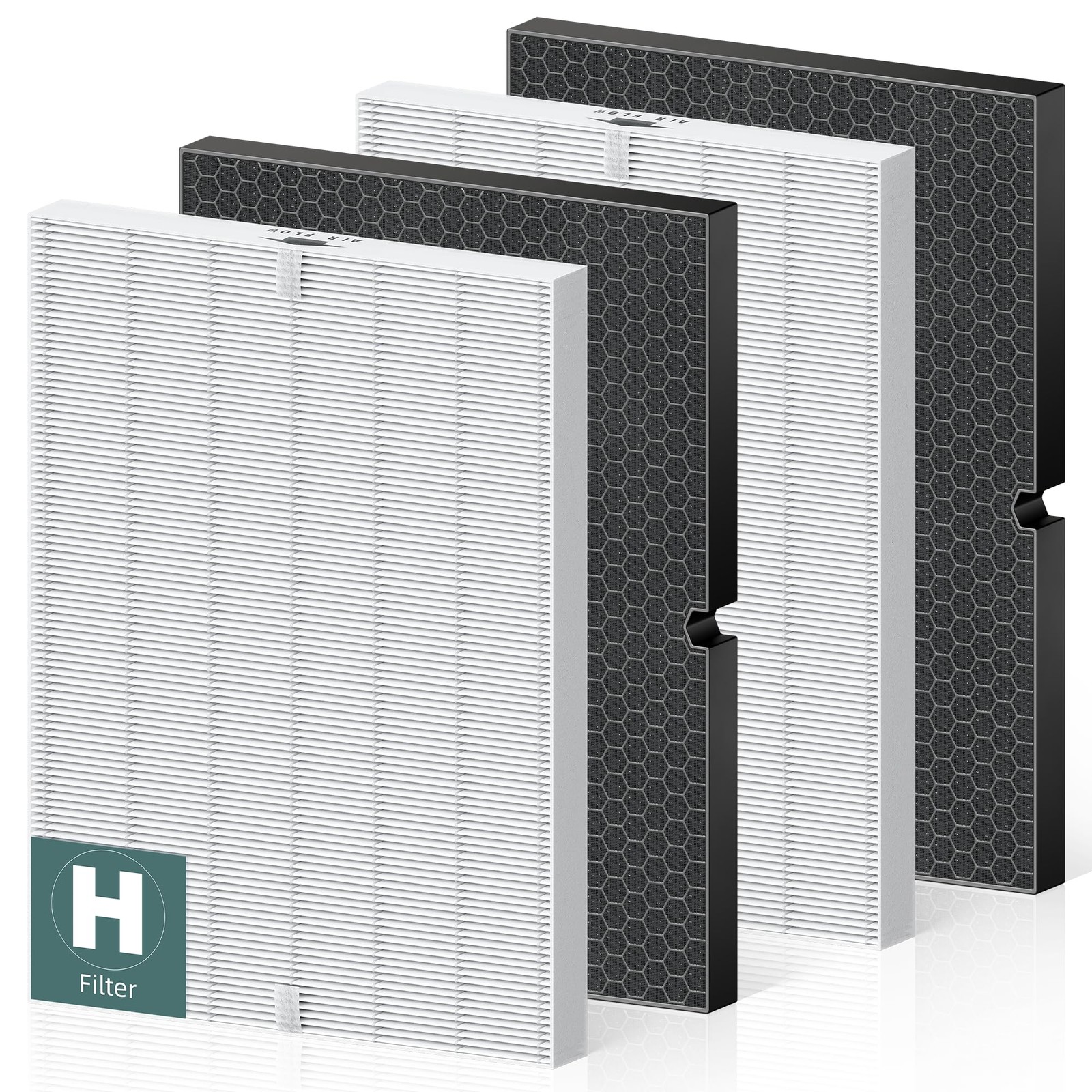 PETOX 116130 Replacement Filter H 4 Piece Set, White – Air Purifier